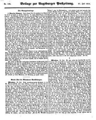 Augsburger Postzeitung Dienstag 27. Juli 1858