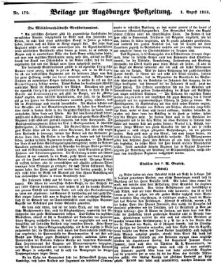 Augsburger Postzeitung Sonntag 1. August 1858
