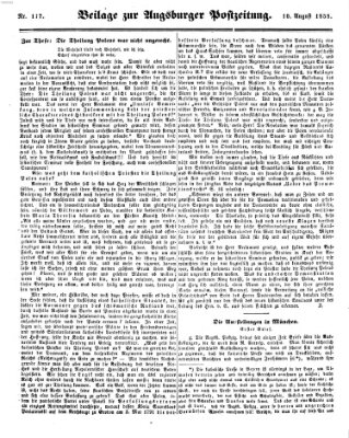 Augsburger Postzeitung Dienstag 10. August 1858