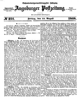 Augsburger Postzeitung Freitag 13. August 1858
