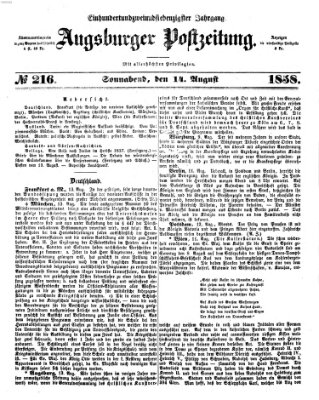 Augsburger Postzeitung Samstag 14. August 1858