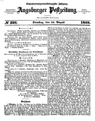 Augsburger Postzeitung Dienstag 24. August 1858