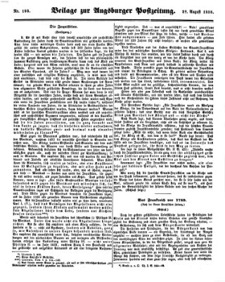 Augsburger Postzeitung Samstag 28. August 1858