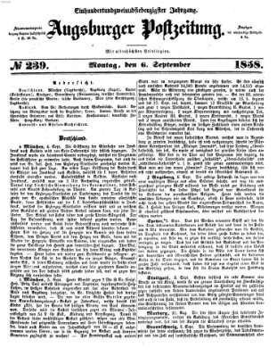 Augsburger Postzeitung Montag 6. September 1858
