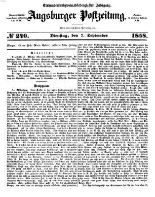 Augsburger Postzeitung Dienstag 7. September 1858