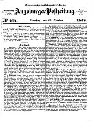 Augsburger Postzeitung Dienstag 12. Oktober 1858