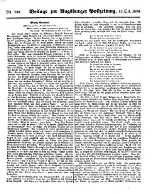 Augsburger Postzeitung Mittwoch 13. Oktober 1858