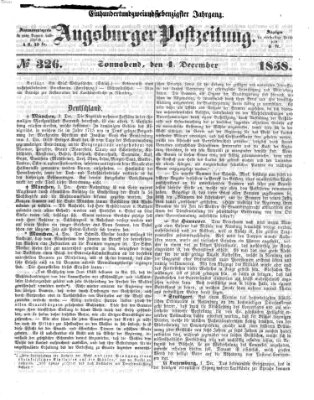 Augsburger Postzeitung Samstag 4. Dezember 1858