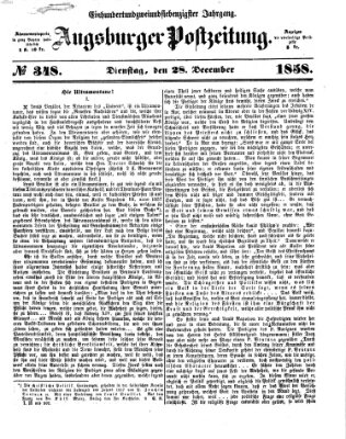 Augsburger Postzeitung Dienstag 28. Dezember 1858