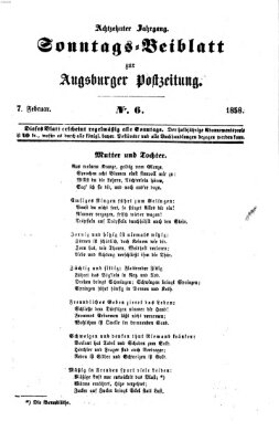 Augsburger Postzeitung Sonntag 7. Februar 1858