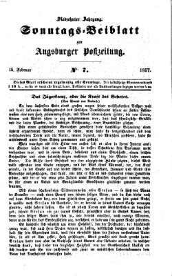 Augsburger Postzeitung Sonntag 15. Februar 1857