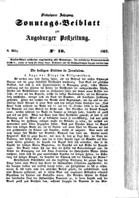 Augsburger Postzeitung Sonntag 8. März 1857