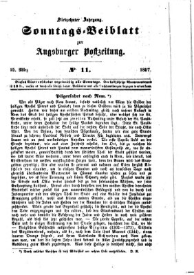 Augsburger Postzeitung Sonntag 15. März 1857