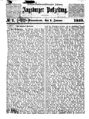 Augsburger Postzeitung Samstag 1. Januar 1859