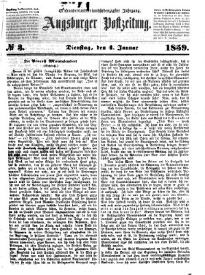 Augsburger Postzeitung Dienstag 4. Januar 1859