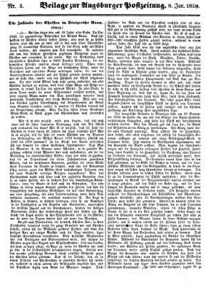 Augsburger Postzeitung Samstag 8. Januar 1859