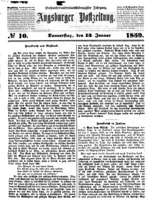 Augsburger Postzeitung Donnerstag 13. Januar 1859