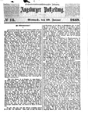 Augsburger Postzeitung Mittwoch 19. Januar 1859