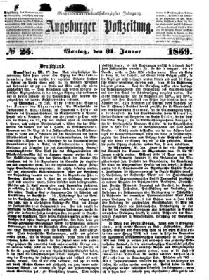 Augsburger Postzeitung Montag 31. Januar 1859