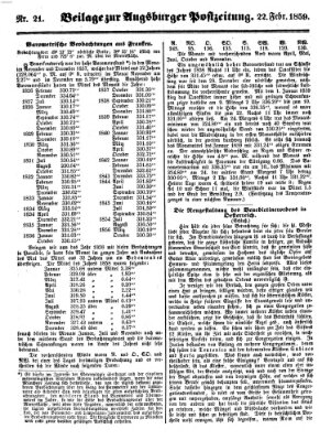 Augsburger Postzeitung Dienstag 22. Februar 1859