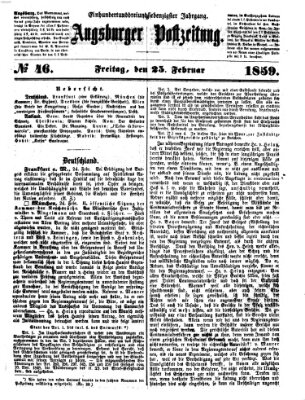 Augsburger Postzeitung Freitag 25. Februar 1859