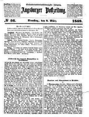 Augsburger Postzeitung Dienstag 8. März 1859