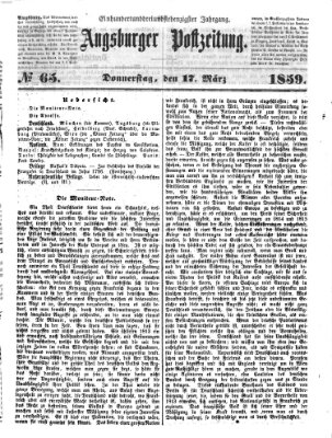 Augsburger Postzeitung Donnerstag 17. März 1859