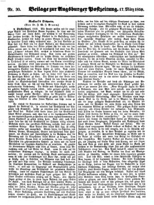 Augsburger Postzeitung Donnerstag 17. März 1859