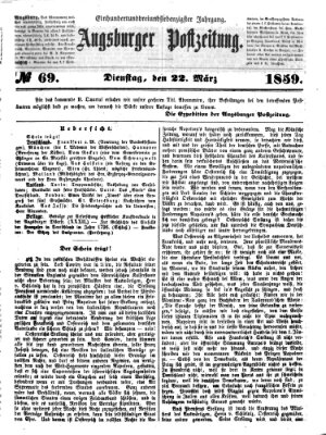Augsburger Postzeitung Dienstag 22. März 1859