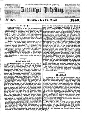 Augsburger Postzeitung Dienstag 12. April 1859