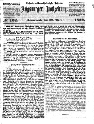 Augsburger Postzeitung Samstag 30. April 1859