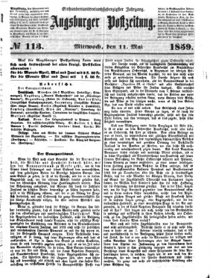 Augsburger Postzeitung Mittwoch 11. Mai 1859