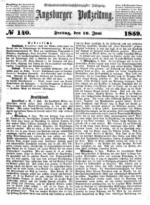 Augsburger Postzeitung Freitag 10. Juni 1859