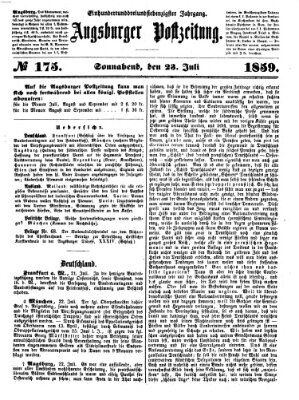 Augsburger Postzeitung Samstag 23. Juli 1859