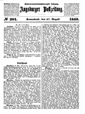 Augsburger Postzeitung Samstag 27. August 1859