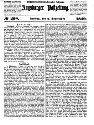 Augsburger Postzeitung Freitag 2. September 1859