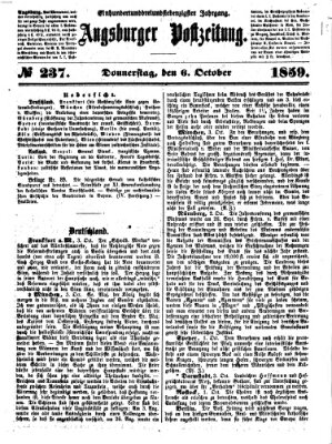 Augsburger Postzeitung Donnerstag 6. Oktober 1859