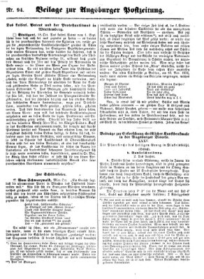 Augsburger Postzeitung Freitag 21. Oktober 1859
