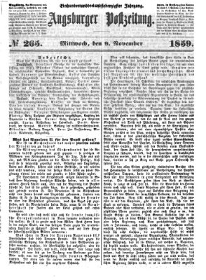 Augsburger Postzeitung Mittwoch 9. November 1859