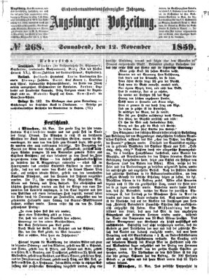 Augsburger Postzeitung Samstag 12. November 1859