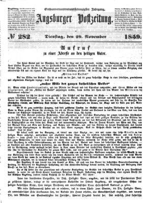 Augsburger Postzeitung Dienstag 29. November 1859