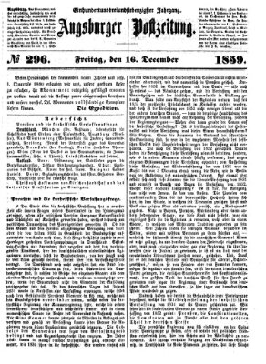 Augsburger Postzeitung Freitag 16. Dezember 1859