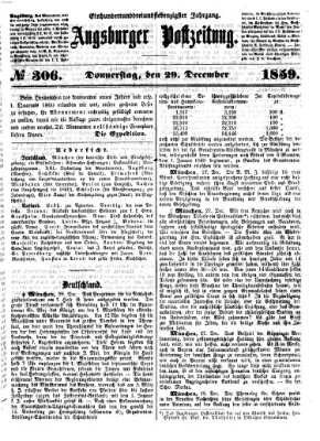 Augsburger Postzeitung Donnerstag 29. Dezember 1859