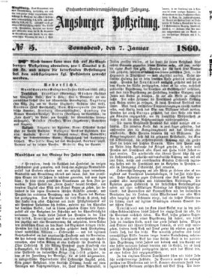 Augsburger Postzeitung Samstag 7. Januar 1860