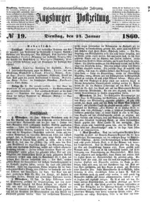 Augsburger Postzeitung Dienstag 24. Januar 1860
