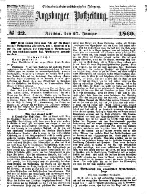 Augsburger Postzeitung Freitag 27. Januar 1860