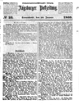 Augsburger Postzeitung Samstag 28. Januar 1860