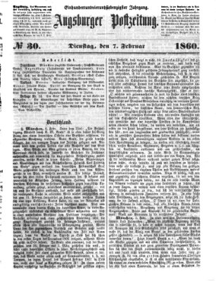 Augsburger Postzeitung Dienstag 7. Februar 1860