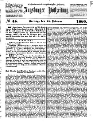 Augsburger Postzeitung Freitag 24. Februar 1860