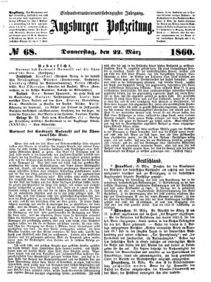 Augsburger Postzeitung Donnerstag 22. März 1860